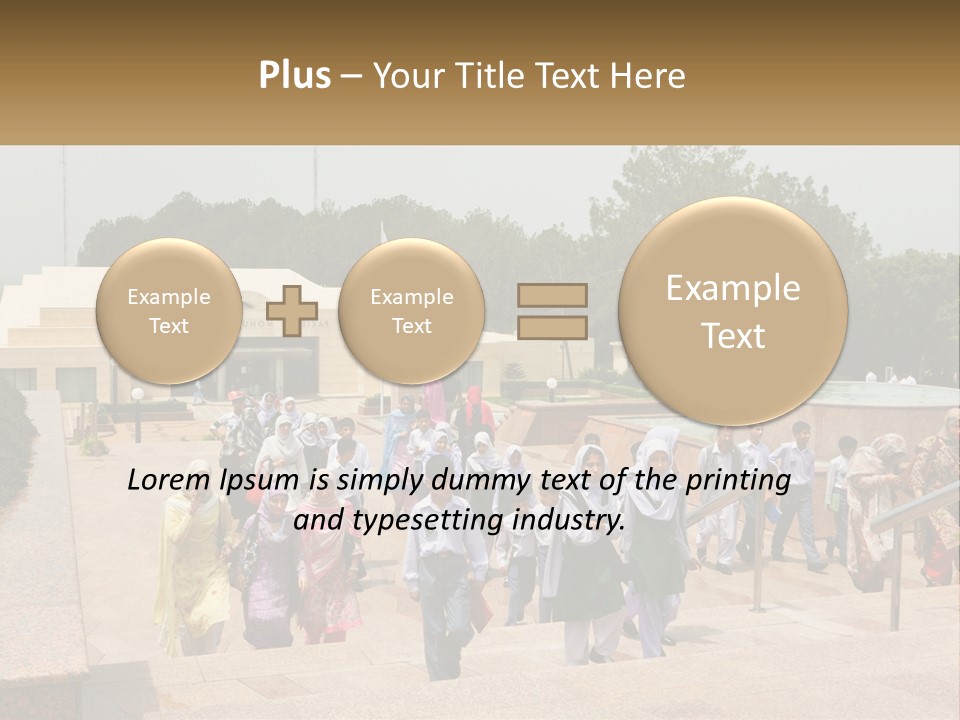 A Group Of People Walking Down A Street Next To A Building PowerPoint Template