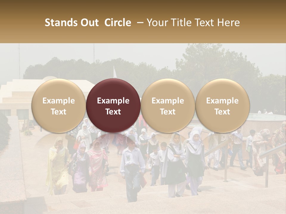 A Group Of People Walking Down A Street Next To A Building PowerPoint Template