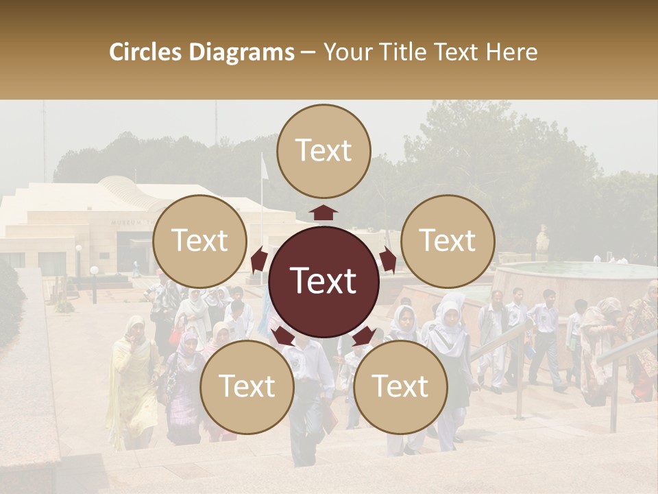 A Group Of People Walking Down A Street Next To A Building PowerPoint Template