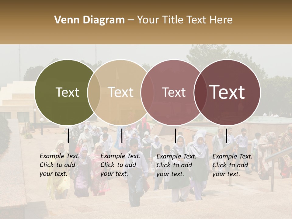 A Group Of People Walking Down A Street Next To A Building PowerPoint Template