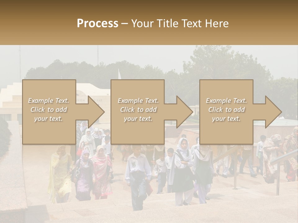 A Group Of People Walking Down A Street Next To A Building PowerPoint Template