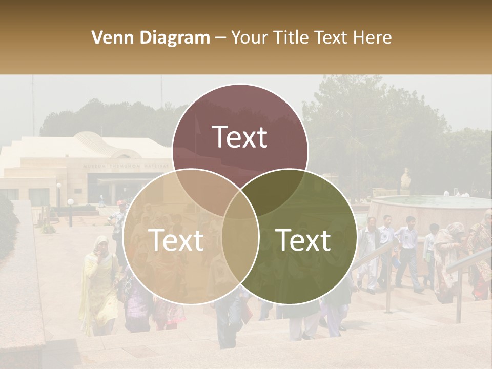 A Group Of People Walking Down A Street Next To A Building PowerPoint Template