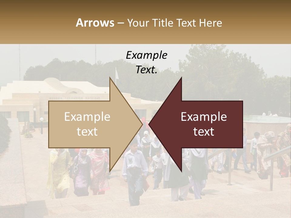 A Group Of People Walking Down A Street Next To A Building PowerPoint Template