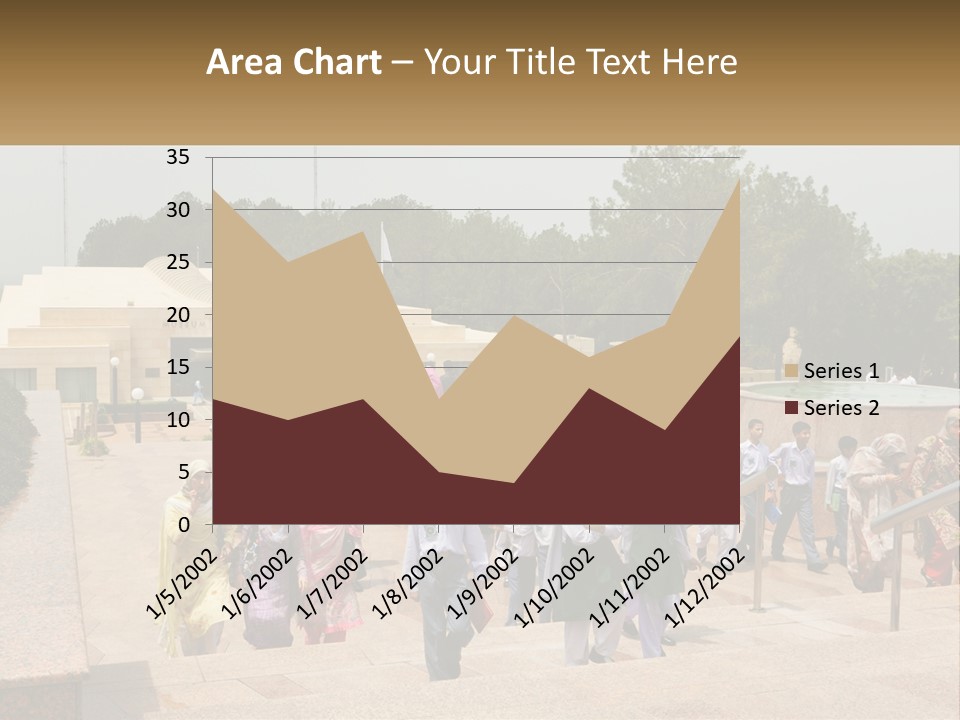A Group Of People Walking Down A Street Next To A Building PowerPoint Template