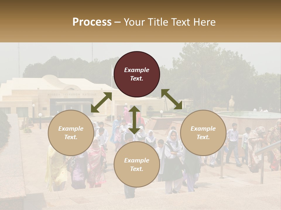 A Group Of People Walking Down A Street Next To A Building PowerPoint Template