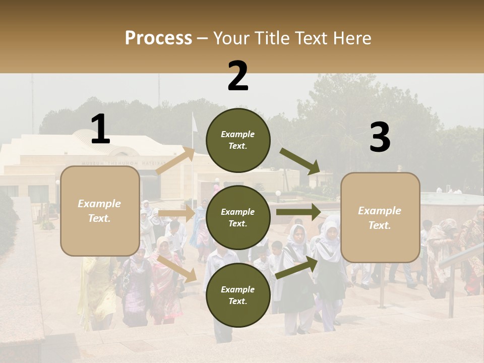 A Group Of People Walking Down A Street Next To A Building PowerPoint Template