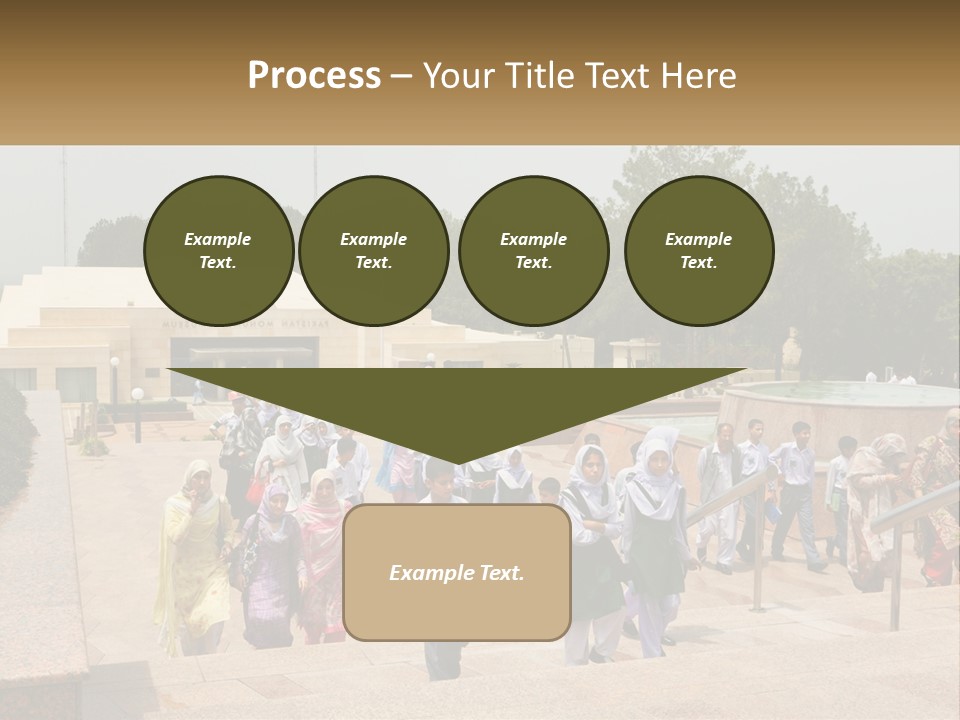 A Group Of People Walking Down A Street Next To A Building PowerPoint Template