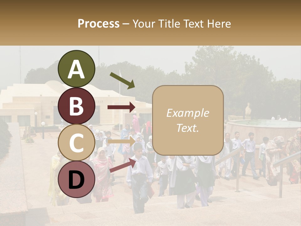 A Group Of People Walking Down A Street Next To A Building PowerPoint Template