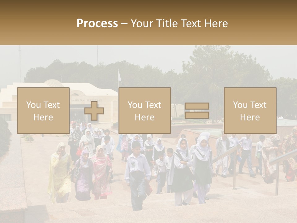 A Group Of People Walking Down A Street Next To A Building PowerPoint Template