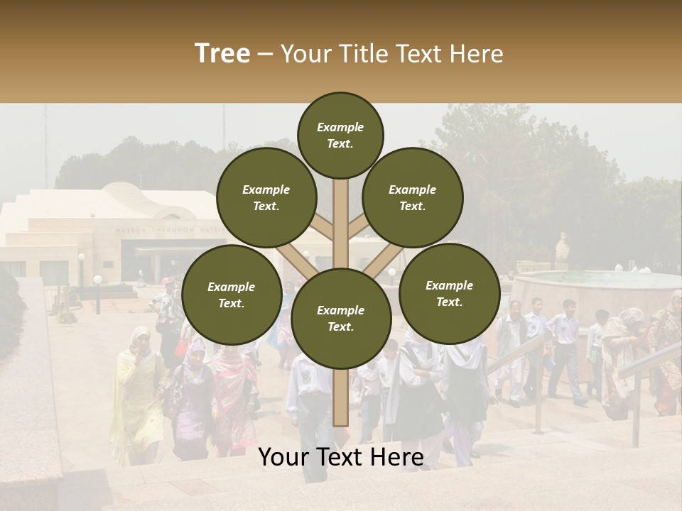 A Group Of People Walking Down A Street Next To A Building PowerPoint Template