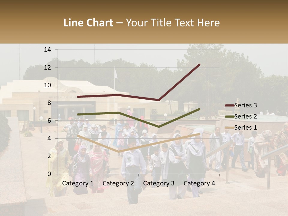 A Group Of People Walking Down A Street Next To A Building PowerPoint Template