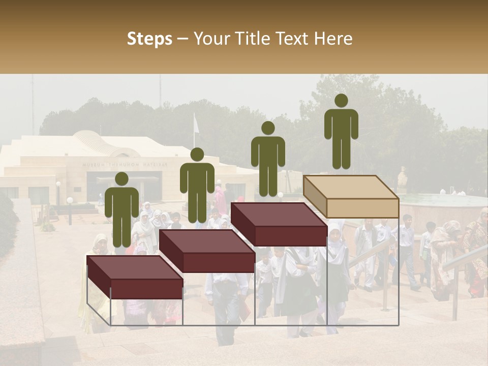 A Group Of People Walking Down A Street Next To A Building PowerPoint Template