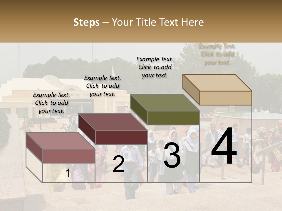 A Group Of People Walking Down A Street Next To A Building PowerPoint Template