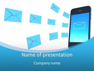 A Cell Phone Sitting Next To An Envelope PowerPoint Template