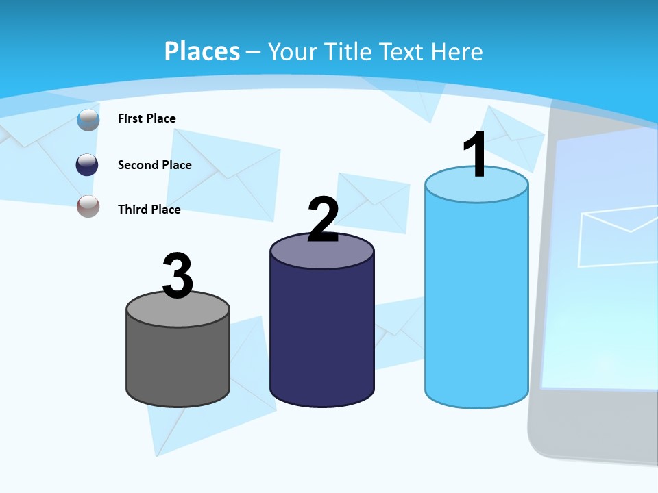 A Cell Phone Sitting Next To An Envelope PowerPoint Template