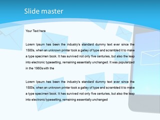 A Cell Phone Sitting Next To An Envelope PowerPoint Template