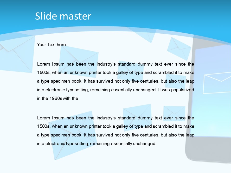 A Cell Phone Sitting Next To An Envelope PowerPoint Template