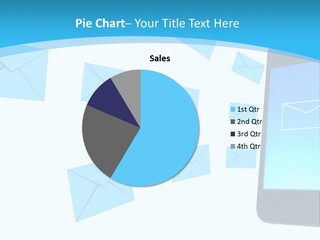 A Cell Phone Sitting Next To An Envelope PowerPoint Template