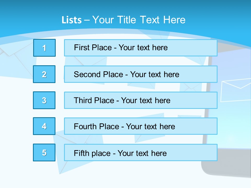 A Cell Phone Sitting Next To An Envelope PowerPoint Template