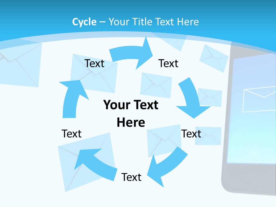 A Cell Phone Sitting Next To An Envelope PowerPoint Template