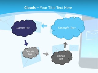 A Cell Phone Sitting Next To An Envelope PowerPoint Template