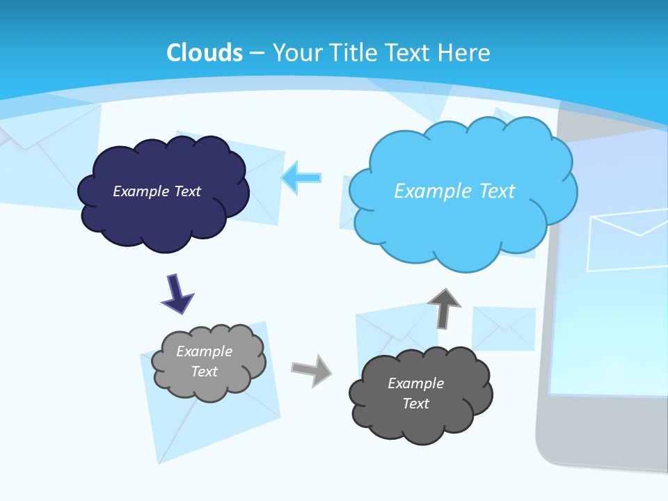 A Cell Phone Sitting Next To An Envelope PowerPoint Template