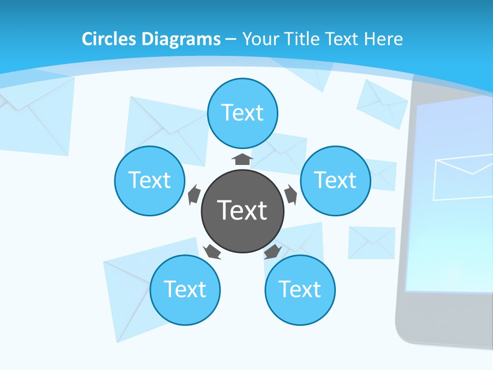 A Cell Phone Sitting Next To An Envelope PowerPoint Template
