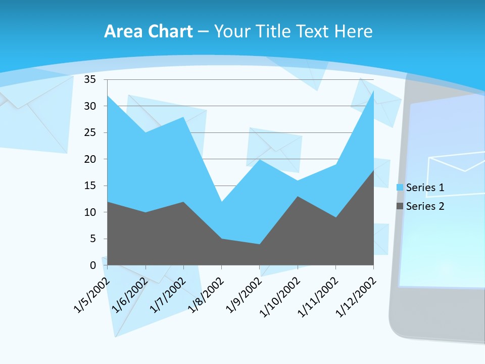 A Cell Phone Sitting Next To An Envelope PowerPoint Template