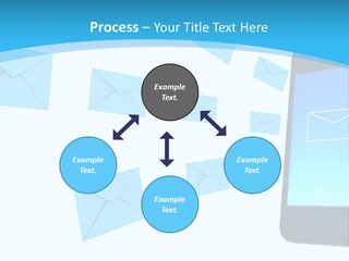 A Cell Phone Sitting Next To An Envelope PowerPoint Template