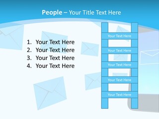 A Cell Phone Sitting Next To An Envelope PowerPoint Template