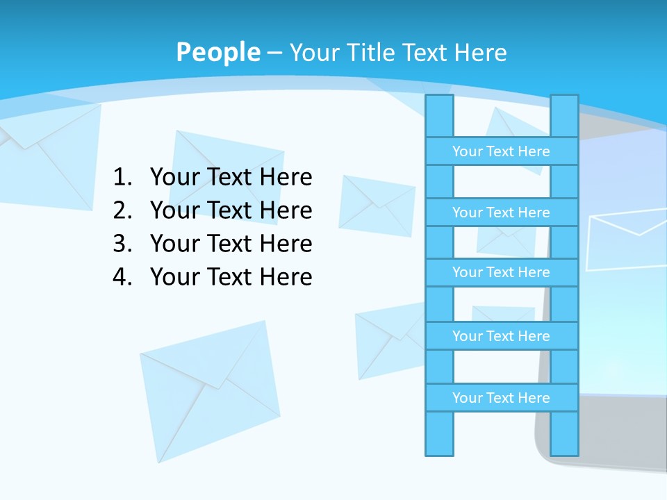 A Cell Phone Sitting Next To An Envelope PowerPoint Template
