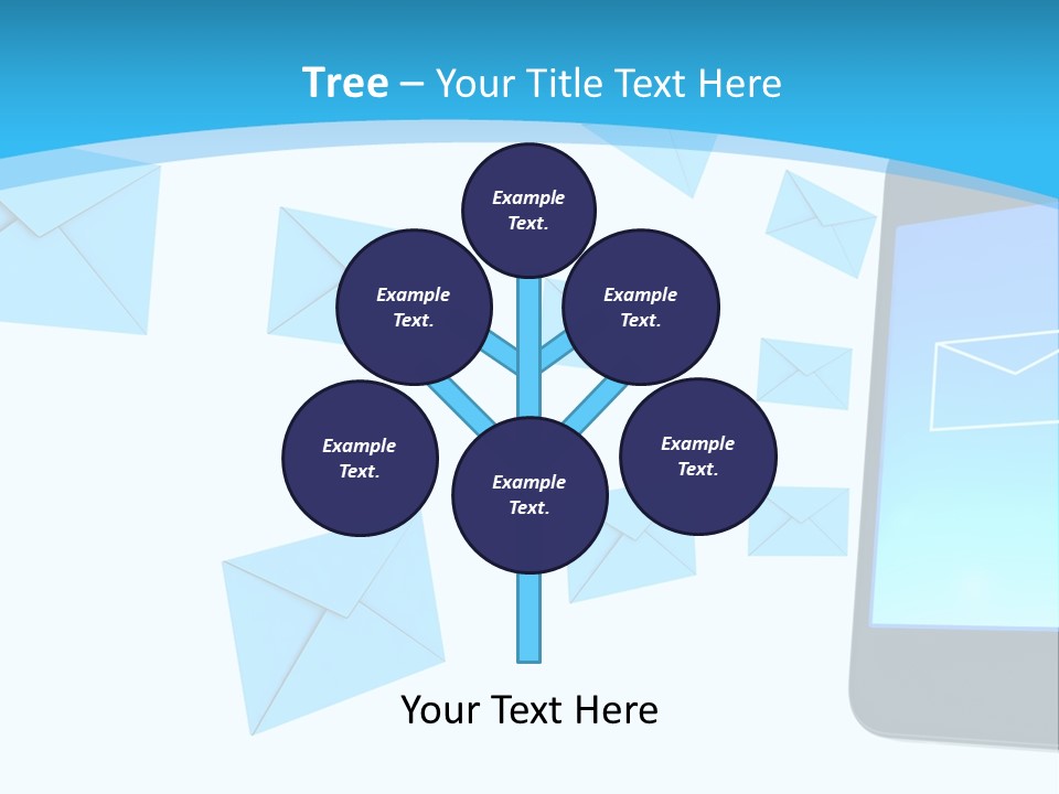 A Cell Phone Sitting Next To An Envelope PowerPoint Template