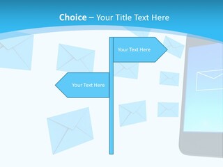 A Cell Phone Sitting Next To An Envelope PowerPoint Template