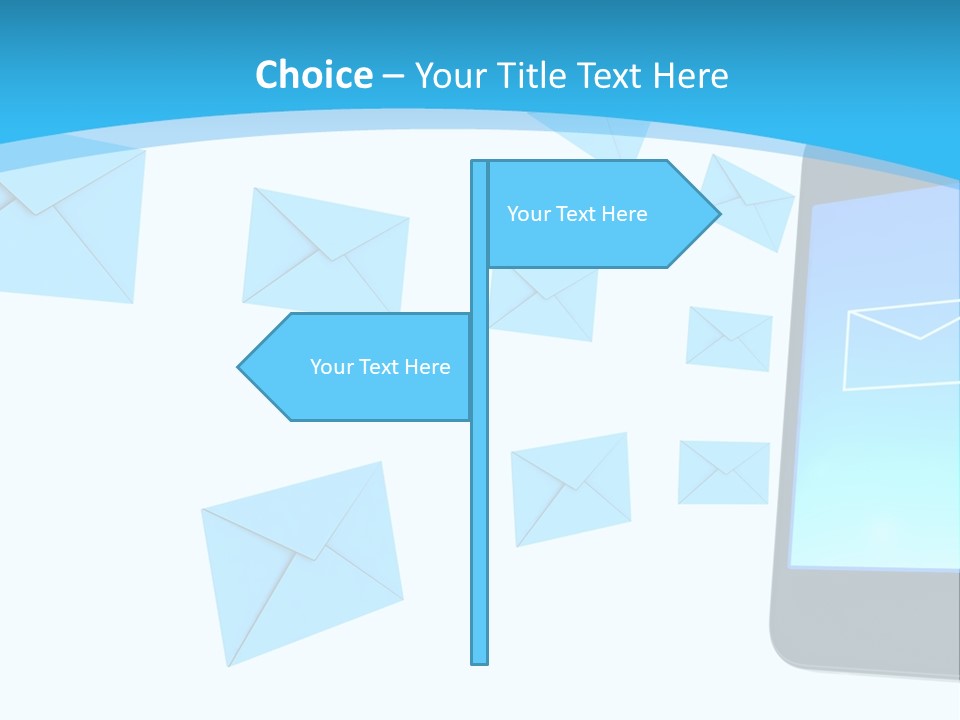 A Cell Phone Sitting Next To An Envelope PowerPoint Template