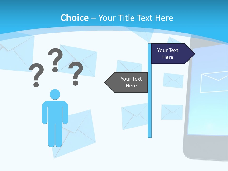 A Cell Phone Sitting Next To An Envelope PowerPoint Template