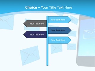 A Cell Phone Sitting Next To An Envelope PowerPoint Template