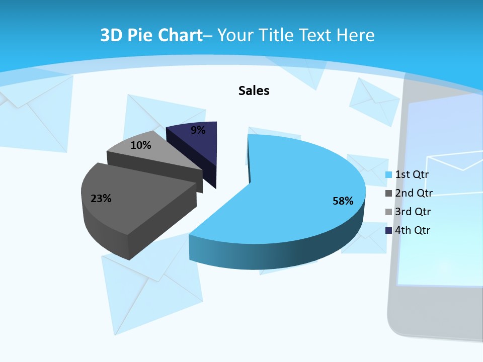 A Cell Phone Sitting Next To An Envelope PowerPoint Template