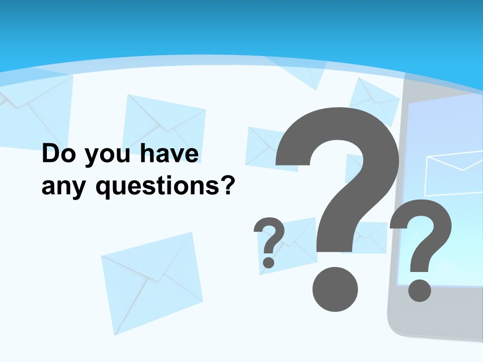 A Cell Phone Sitting Next To An Envelope PowerPoint Template