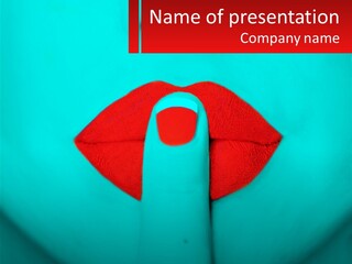 A Woman With A Red Lipstick On Her Lips PowerPoint Template