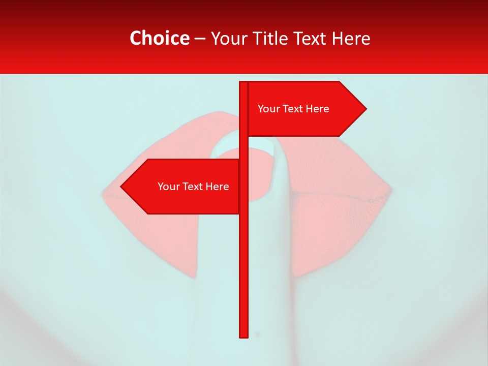 A Woman With A Red Lipstick On Her Lips PowerPoint Template