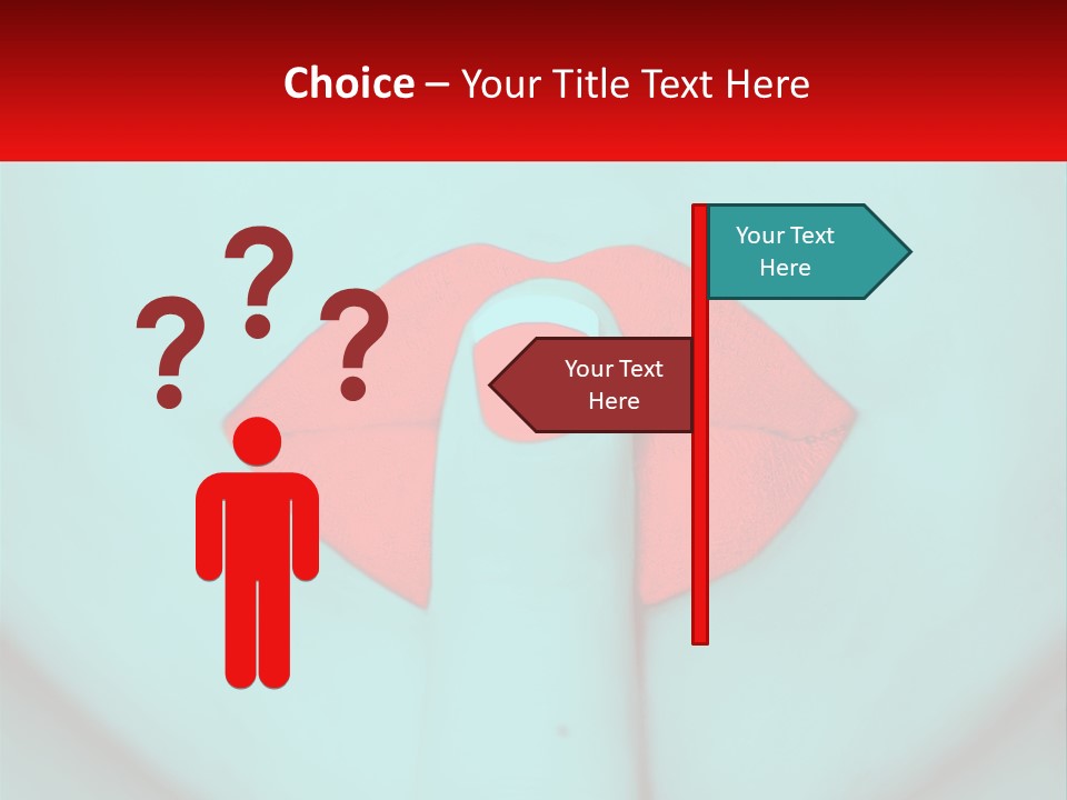 A Woman With A Red Lipstick On Her Lips PowerPoint Template