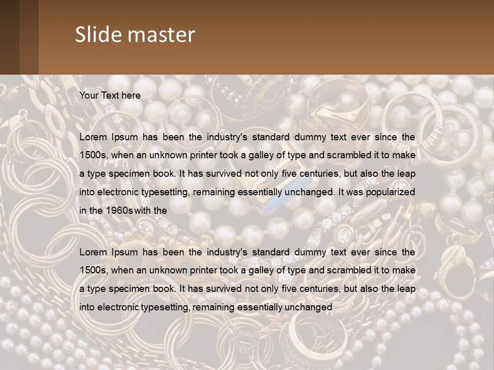 A Bunch Of Pearls And Jewelry On A Table PowerPoint Template
