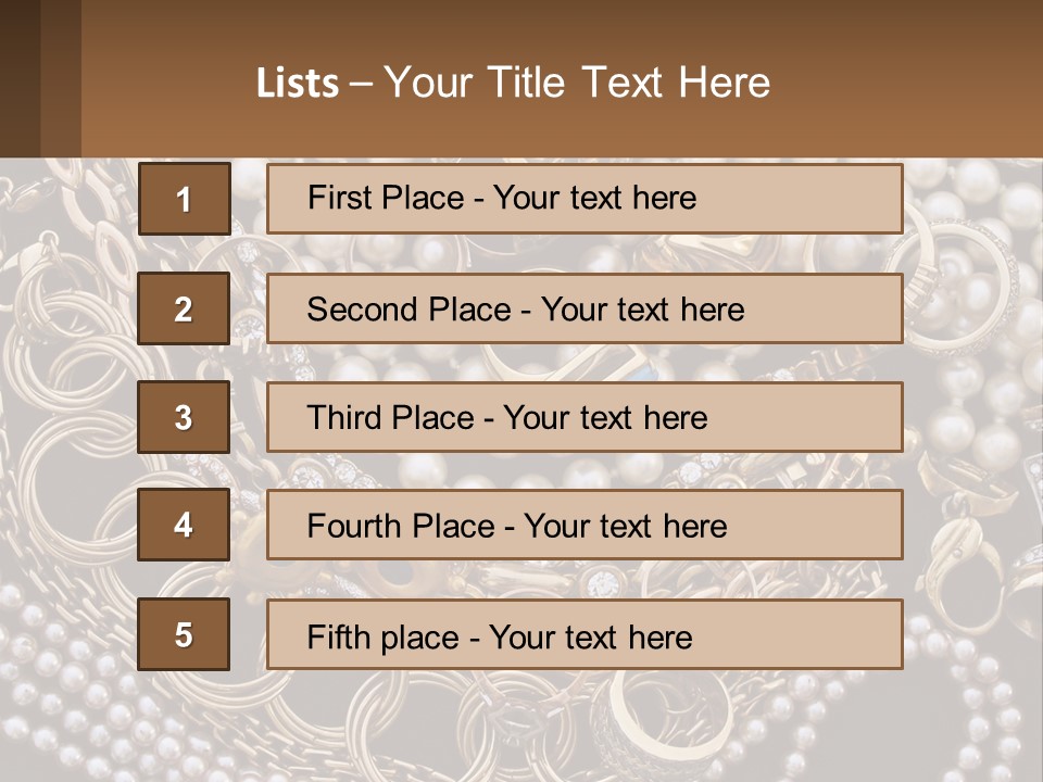 A Bunch Of Pearls And Jewelry On A Table PowerPoint Template