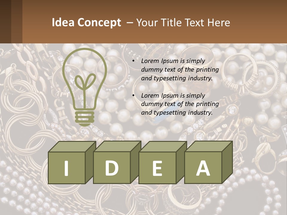 A Bunch Of Pearls And Jewelry On A Table PowerPoint Template