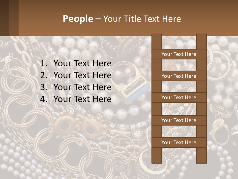 A Bunch Of Pearls And Jewelry On A Table PowerPoint Template