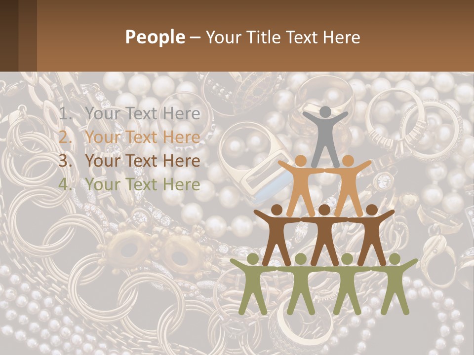 A Bunch Of Pearls And Jewelry On A Table PowerPoint Template