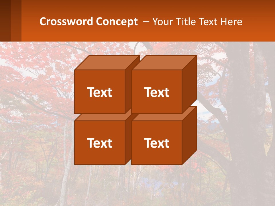 A Tree With Red Leaves In A Forest PowerPoint Template