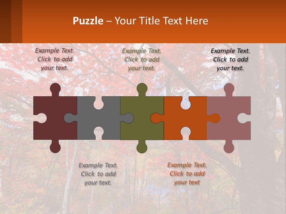 A Tree With Red Leaves In A Forest PowerPoint Template