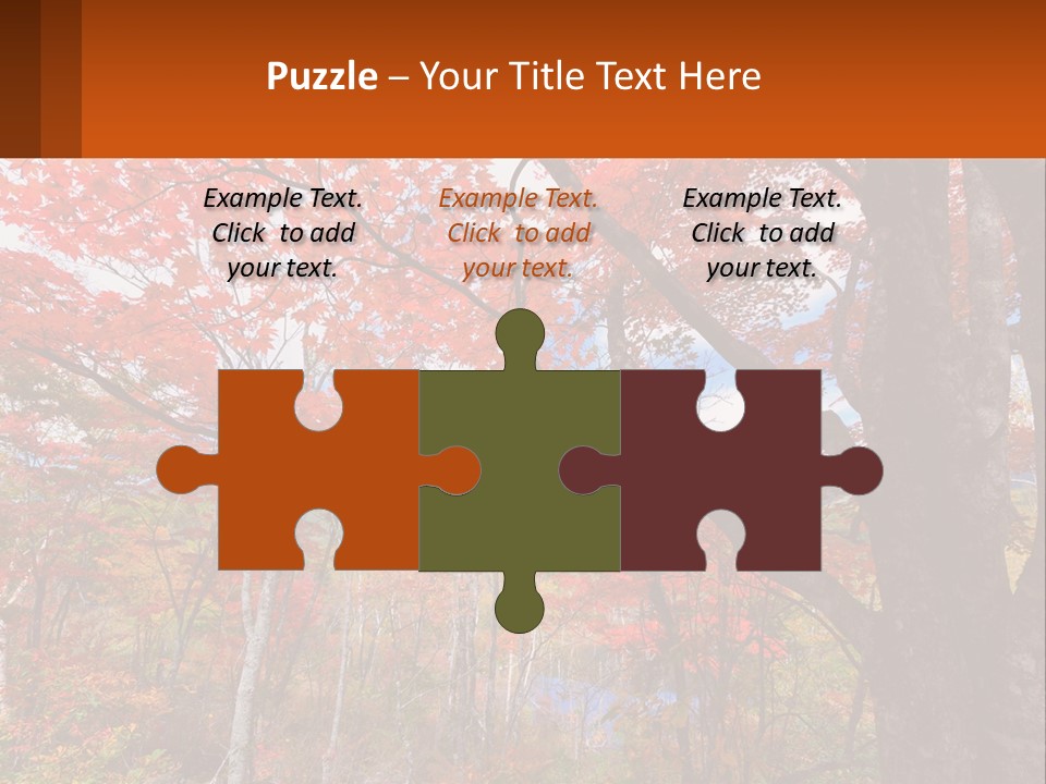 A Tree With Red Leaves In A Forest PowerPoint Template