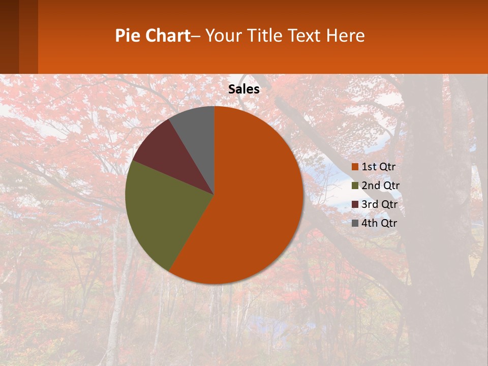 A Tree With Red Leaves In A Forest PowerPoint Template